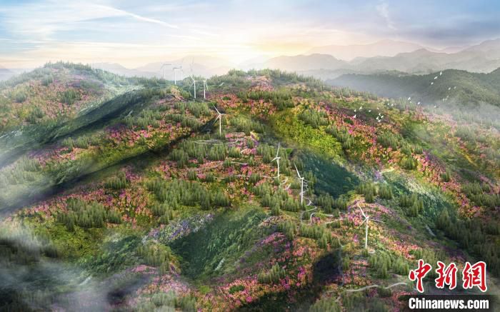 腊巴山风电项目效果图。　雅砻江公司供图