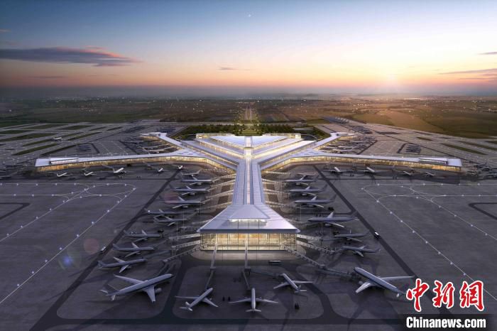 长沙机场改扩建工程T3航站楼项目效果图。　湖南机场集团 供图