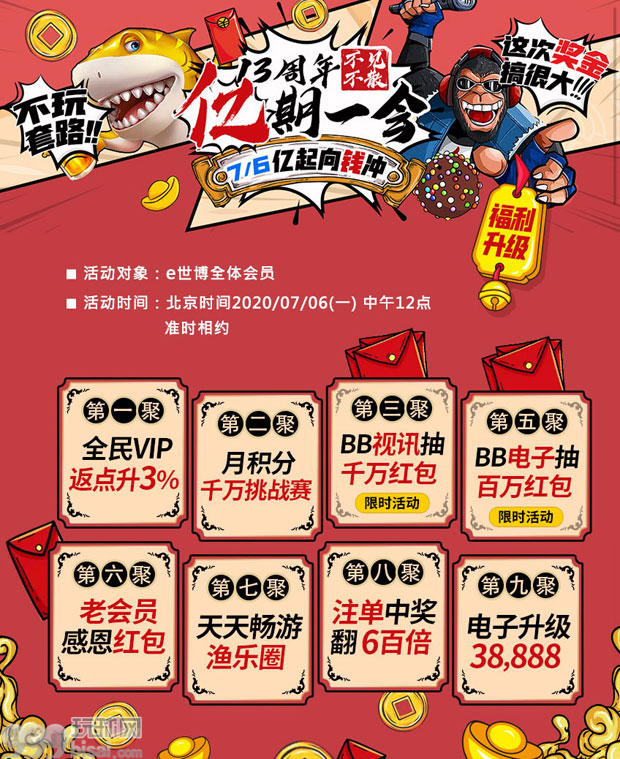 E世博13周年亿期一会不见不散 7/6亿起向前冲