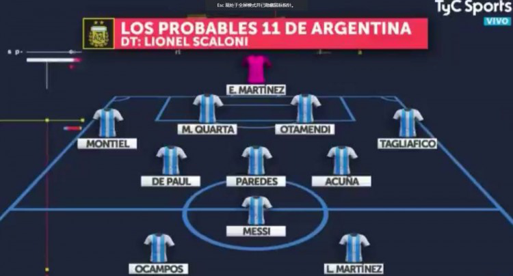 阿根廷战厄瓜多尔首发预测：梅西前腰，劳塔罗领衔锋线