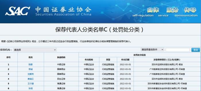 截图自中国证券业协会网站