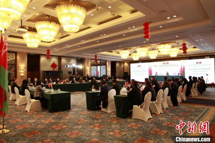 中国四川—白俄罗斯戈梅利州企业经贸洽谈会现场。　四川省贸促会 供图