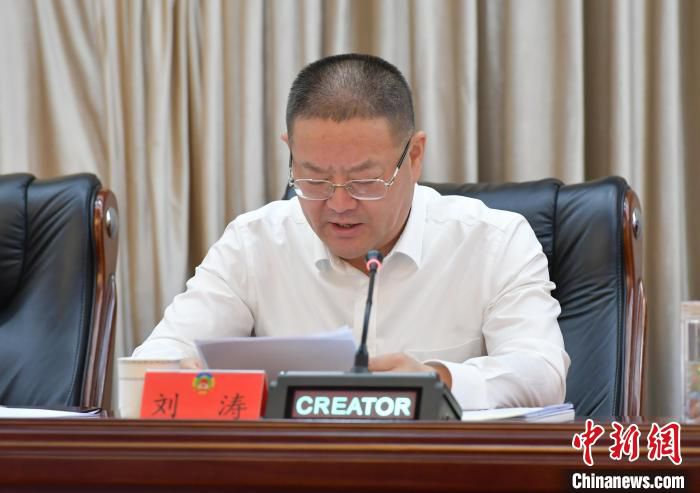 图为青海省副省长刘涛出席会议并讲话。　马文涛 摄