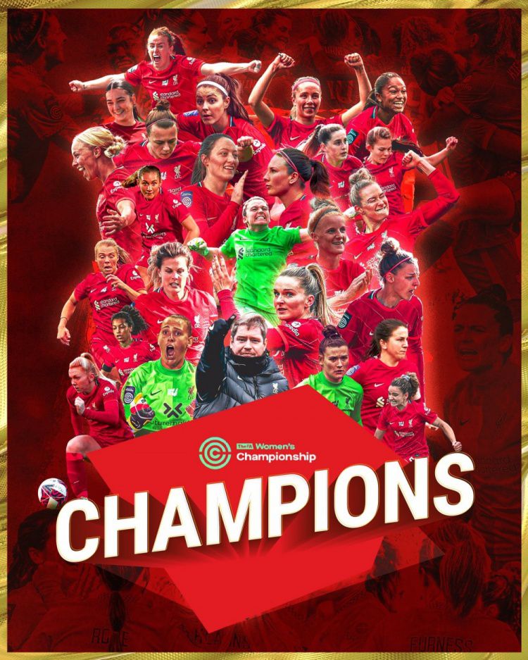 利物浦女足夺得英冠冠军，重返英超女足