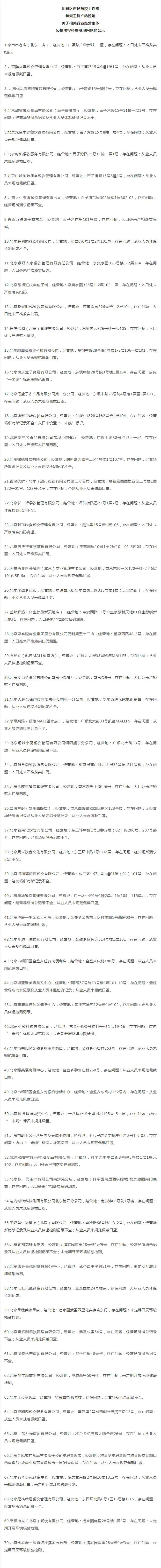 “北京朝阳”微信公众号公示名单截图。