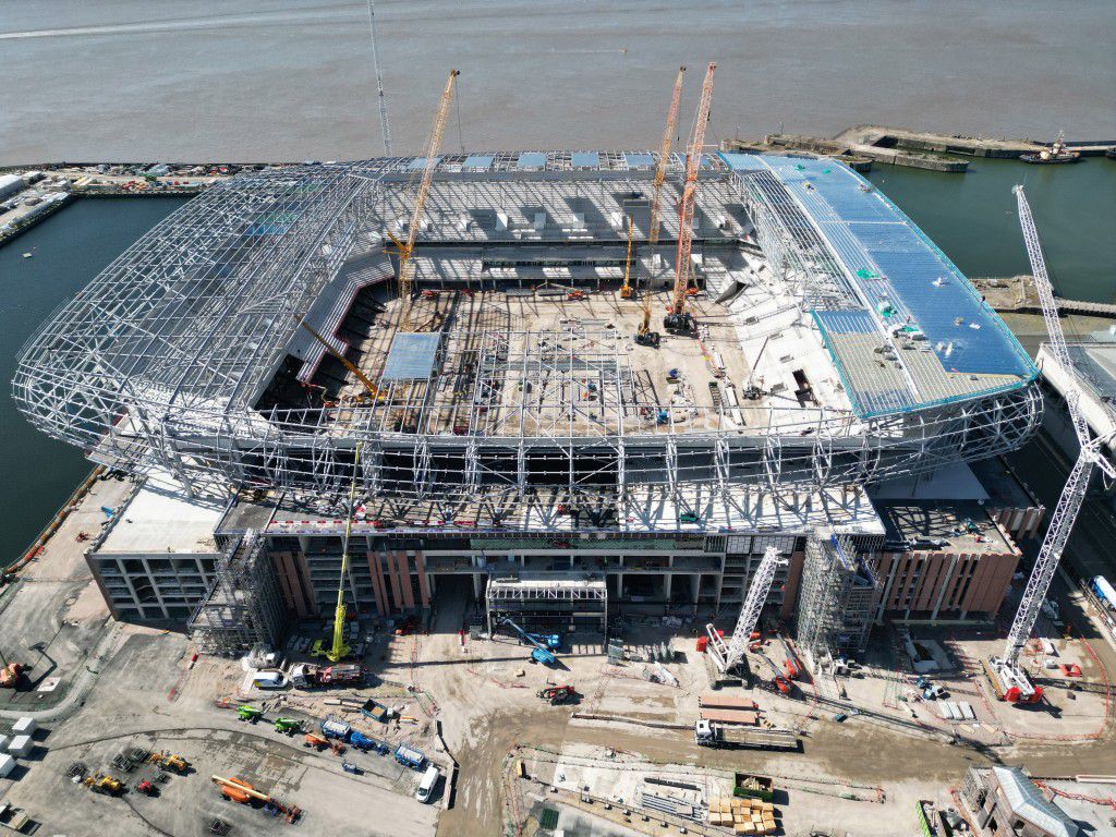 愛華頓在默西河畔興建中的新球場。路透社