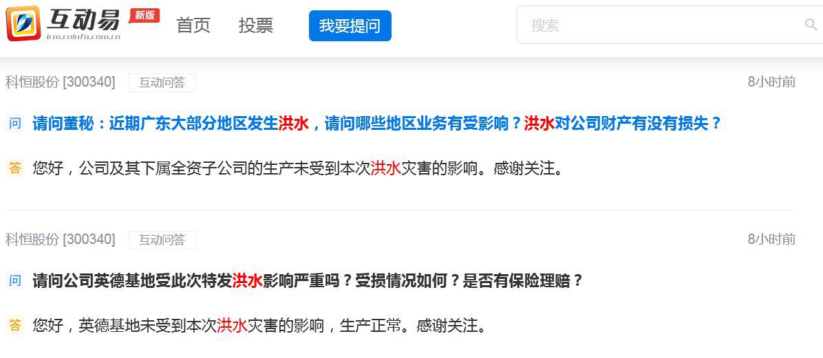 深交所互动易平台截图