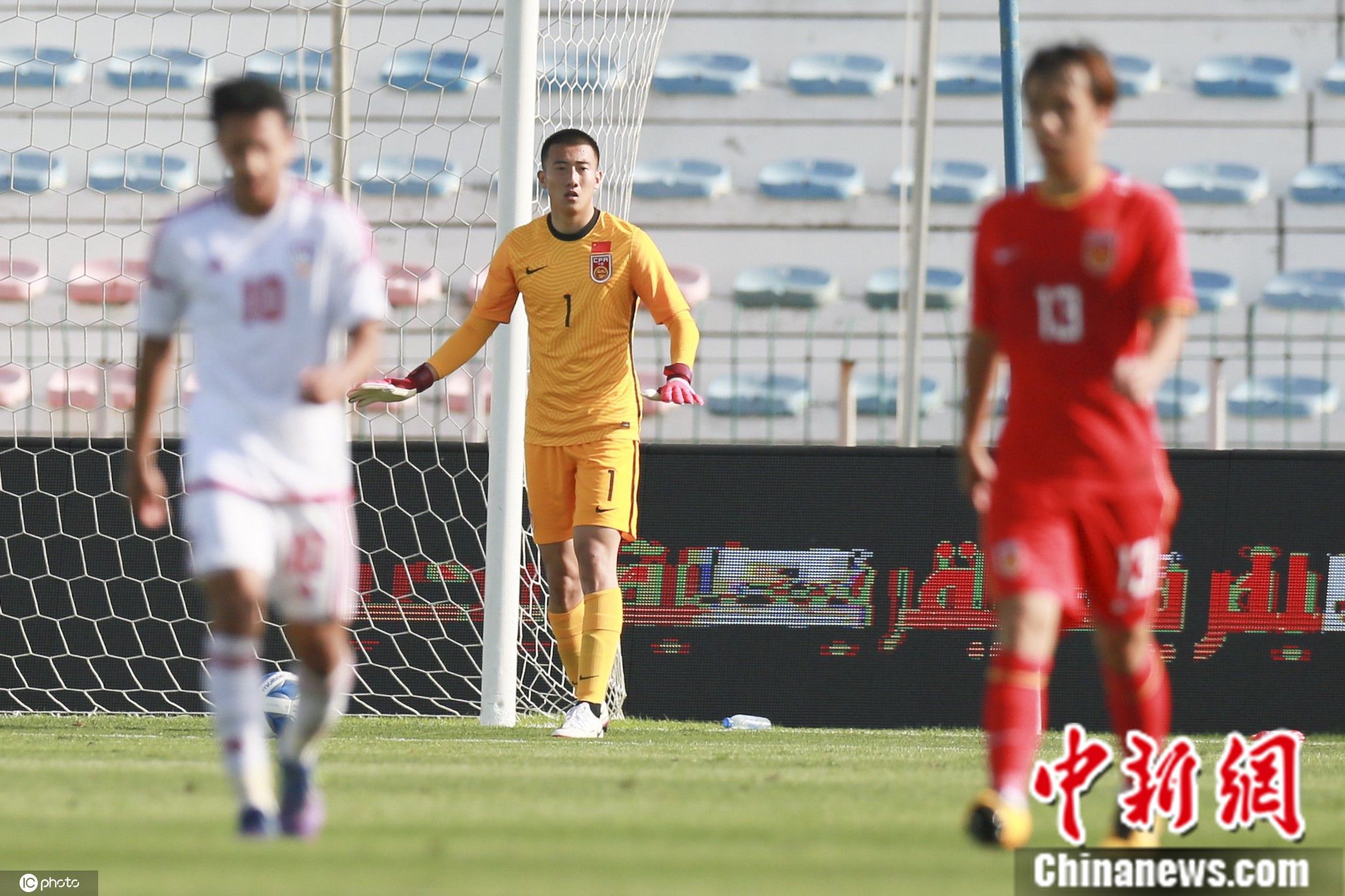 在迪拜杯中，U23国足门将韩佳奇崭露头角。图片来源：IC photo