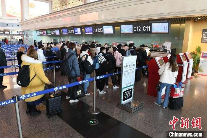 旅客在办理值机业务。　仇建 摄