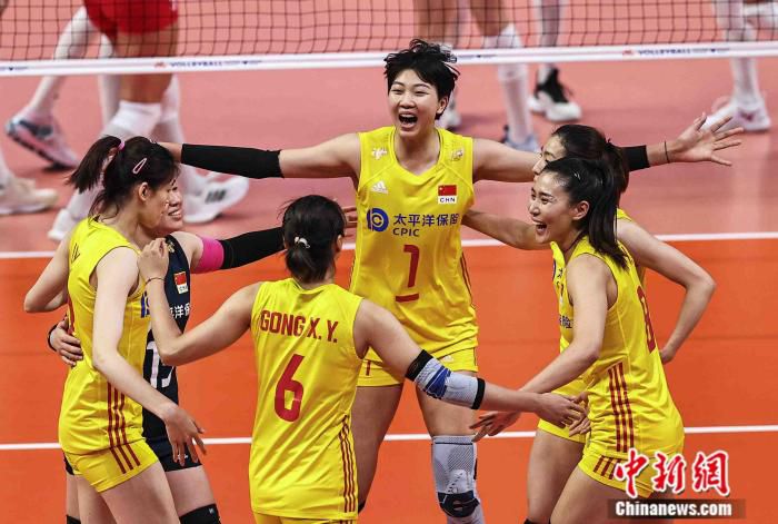 资料图：中国女排在世界女排联赛。图片来源：视觉中国。