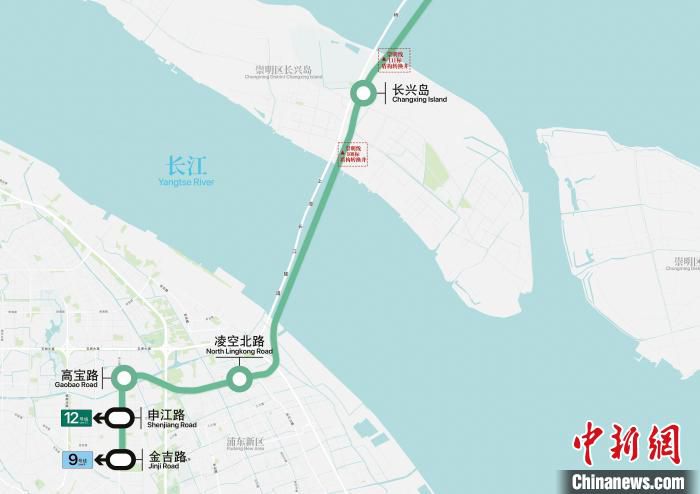 崇明线线路图 上海地铁供图