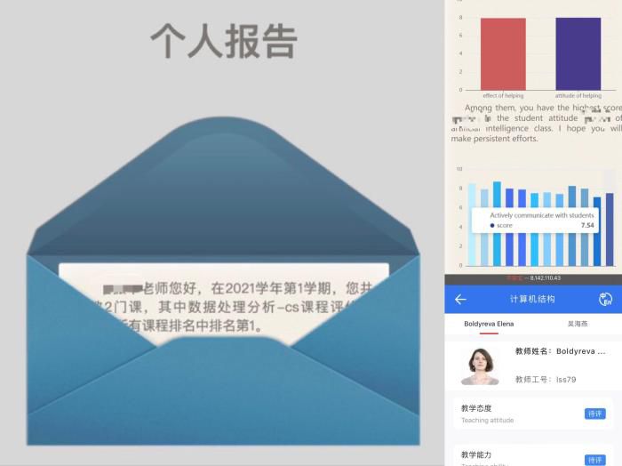 由AI定制的“年度教学成绩单”。　樊谨 提供