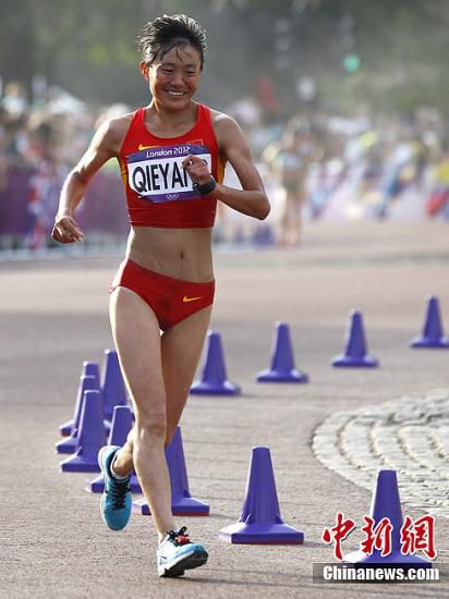 资料图：切阳什姐在伦敦奥运女子20公里竞走比赛中。记者 富田 摄