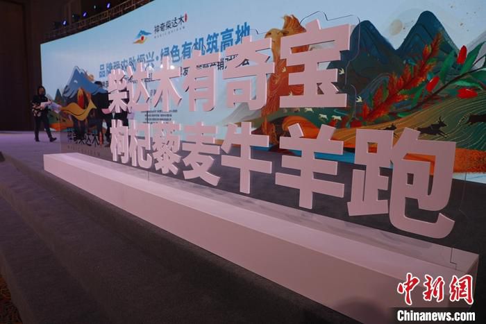 图为“神奇柴达木”海西农畜产品区域公用品牌口号正式发布。 中新社记者 孙睿 摄 　