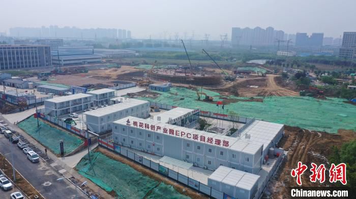 航拍在建的桃花科创产业园。　肥西县委宣传部供图