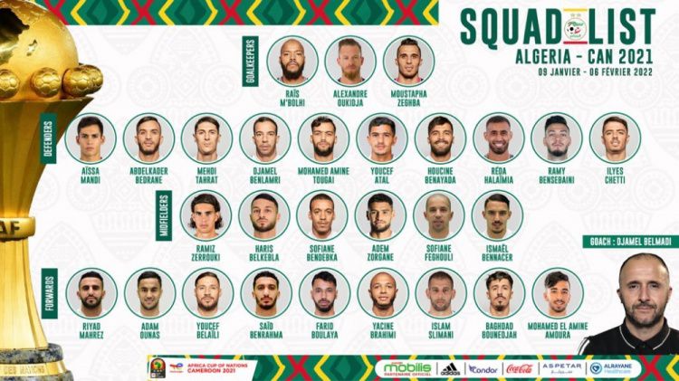 阿尔及利亚非洲杯名单：马赫雷斯领衔，本纳赛尔、本拉赫马在列