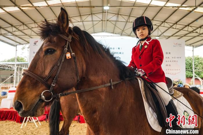 图为桂林市青少年马术运动队7岁的小骑手。　唐梦宪 　摄