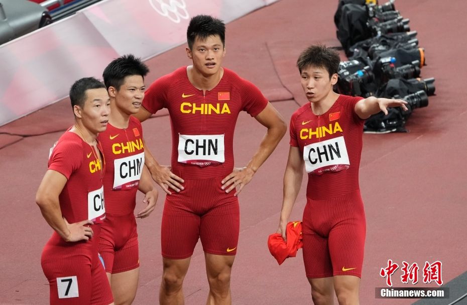 资料图：东京奥运会男子4X100米接力决赛。中新社记者 杜洋 摄