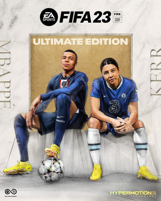 29歲射手姬亞去年跟法國巨星基利安麥巴比登上知名足球遊戲《FIFA23》的封面。網上圖片
