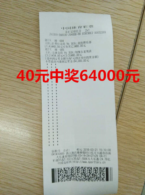 巧选比分 竞彩牛人40元2串1中竞彩大奖6.4万元