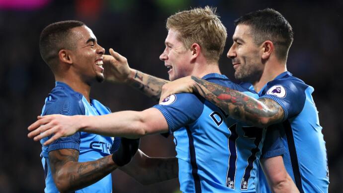 玩球赛报：英超-热苏斯传射 曼城客场4-0西汉姆