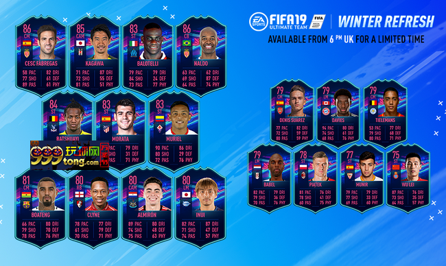 FIFA19推出的冬季焦点球员黑卡