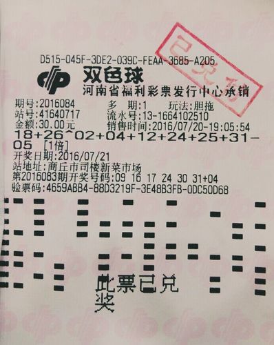 【2016084】商丘双色球一等奖774万