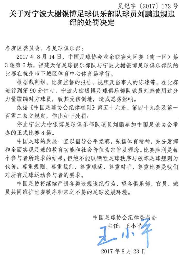 玩球资讯：足协罚单 国安被罚1万元 业余联赛多人遭重罚
