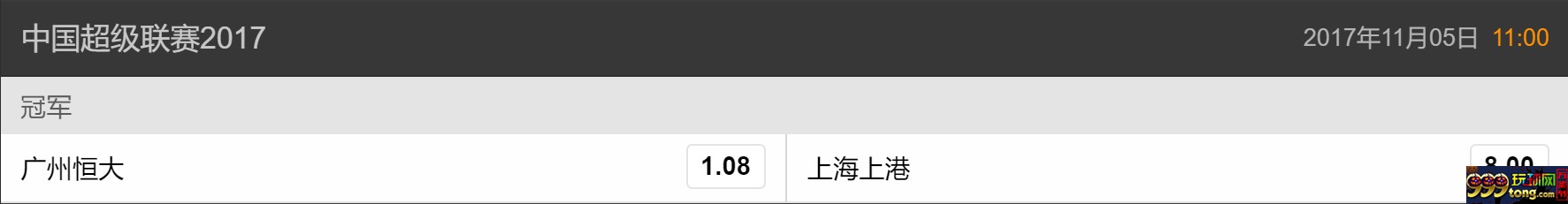 博彩资讯：中超冠军悬念再起？博彩机构并不这么认为