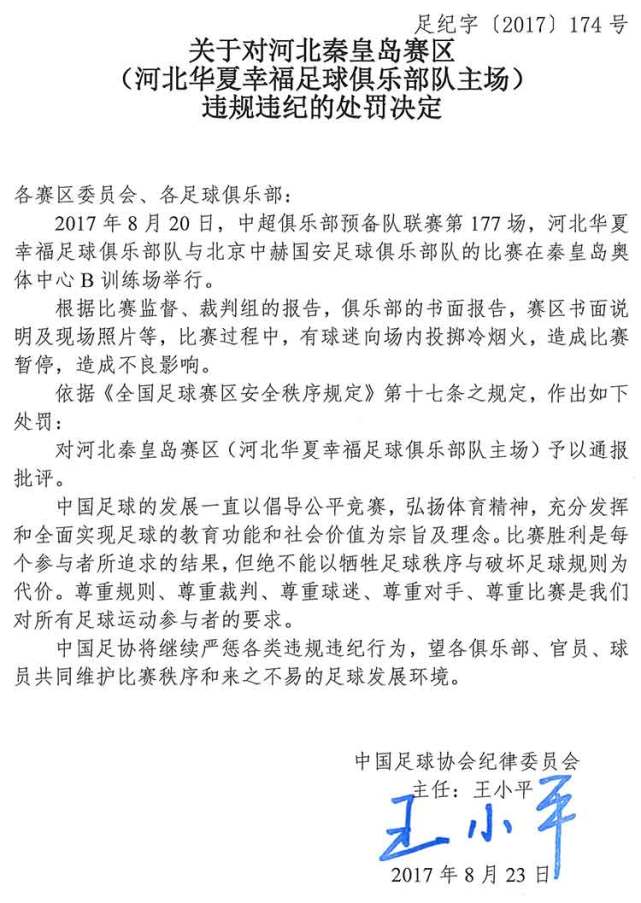 玩球资讯：足协罚单 国安被罚1万元 业余联赛多人遭重罚
