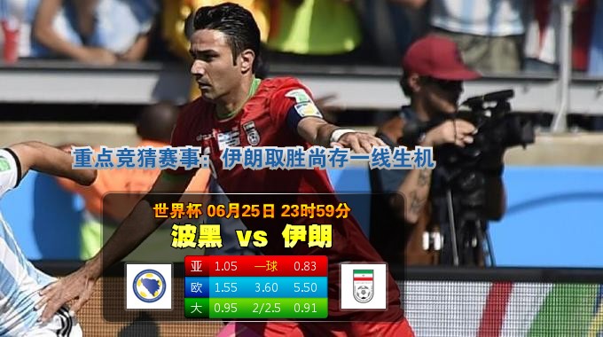 【富博】6月25日00：00 世界杯 波斯尼亚VS伊朗