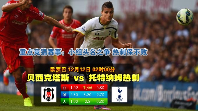 2014年12月12日 欧联杯 贝西克塔斯vs热刺直播