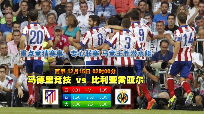 188BET金宝博12月15日西班牙甲组联赛: 马德里体育会VS维拉利尔 