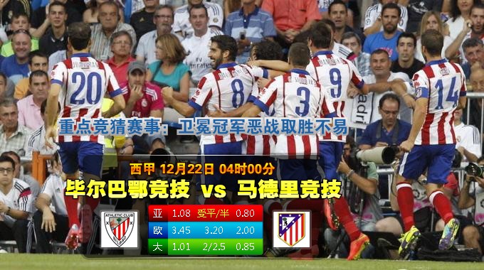 2014年12月22日 西甲 毕尔巴鄂vs马德里竞技直播