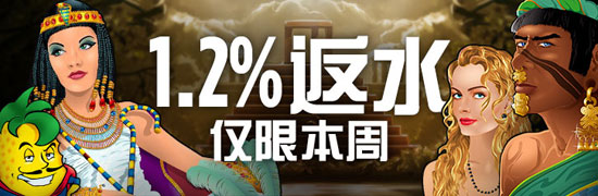 博狗亚洲：获得本周1.2%返水奖金 