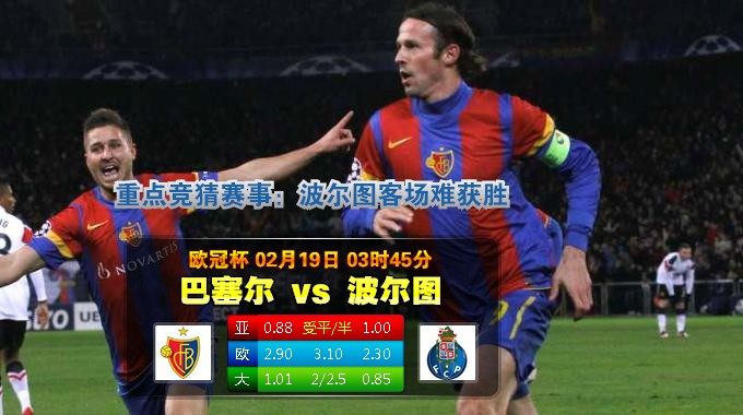 玩球预告：2015年2月19日 欧冠 1/8决赛首回合 巴塞尔vs波尔图直播