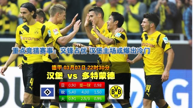 玩球赛事：2015年3月7日 德甲 汉堡vs多特蒙德直播