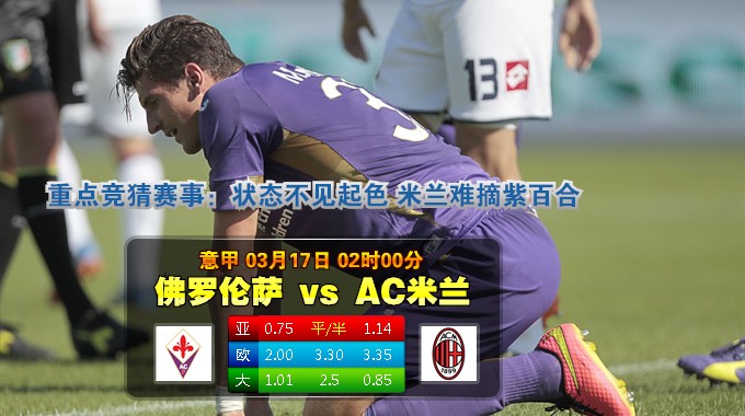 焦点赛事：2015年3月17日 意甲 佛罗伦萨vsAC米兰直播