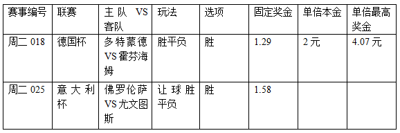 过关2串1:多特力拼杯赛 百合再阻斑马