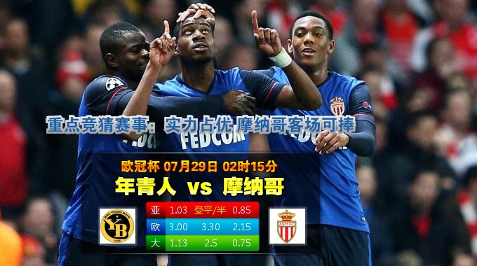 玩球网心水：欧冠杯　7月29日 2:15　年青人 VS 摩纳哥