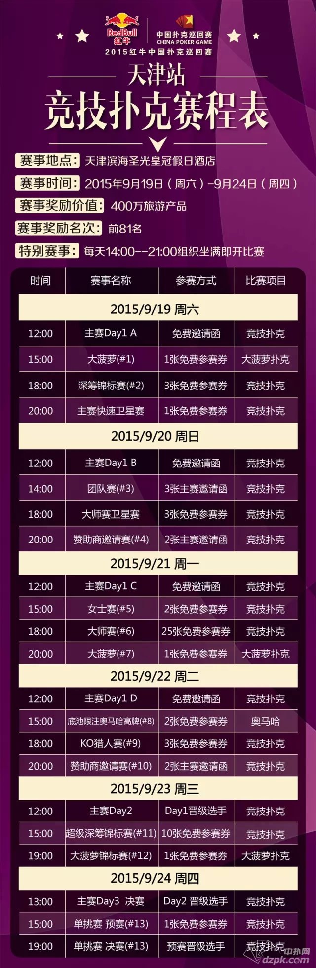 扑克新闻：2015红牛中国扑克巡回赛天津站亮点提前看！