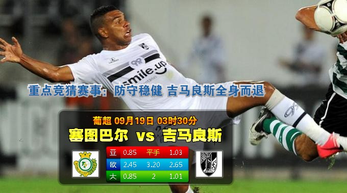 玩球网心水：葡超　9月19日 3:30　塞图巴尔 VS 吉马良斯 