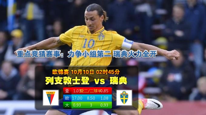 玩球网心水：欧锦赛　10月10日 2:45　列支敦士登 VS 瑞典