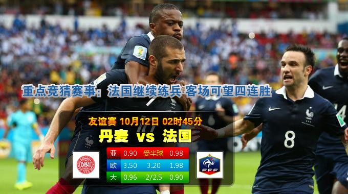 玩球网心水：友谊赛　10月12日 2:45　丹麦 VS 法国