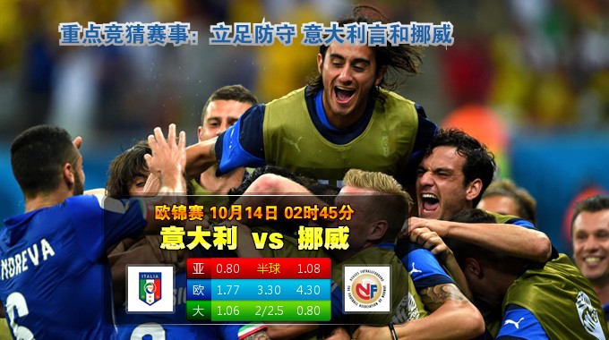 玩球网心水：欧锦赛　10月14日 2:45　意大利 VS 挪威