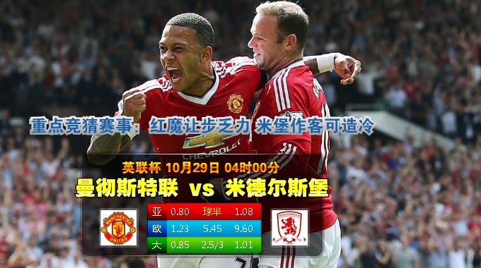 玩球网心水：英联杯　10月29日 4:00　曼彻斯特联 VS 米德尔斯堡