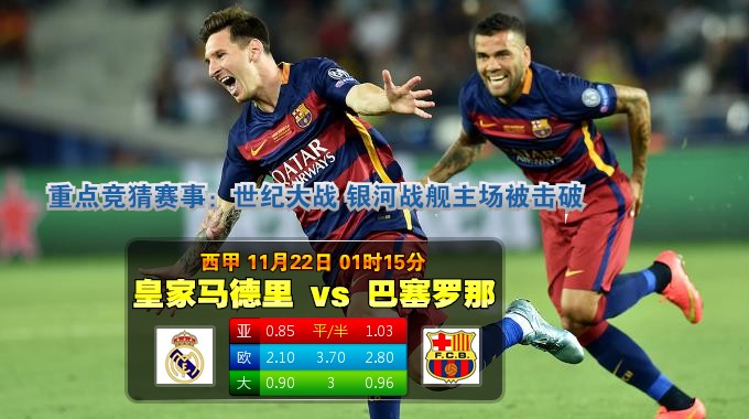 玩球网心水：西甲　11月22日 1:15　皇家马德里 VS 巴塞罗那