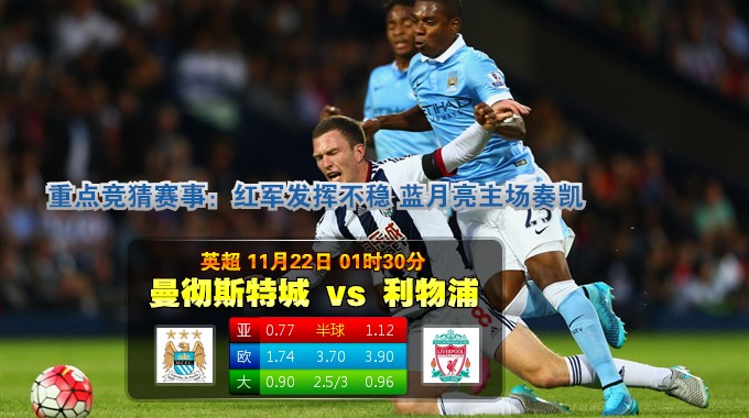 玩球网心水：英超　11月22日 1:30　曼彻斯特城 VS 利物浦