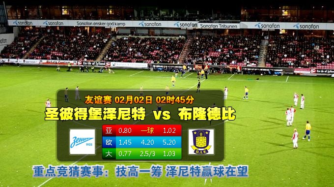 友谊赛　2月2日 2:45　圣彼得堡泽尼特 VS 布隆德比