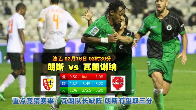 玩球网心水：法乙　2月16日 3:30　朗斯 VS 瓦朗谢纳